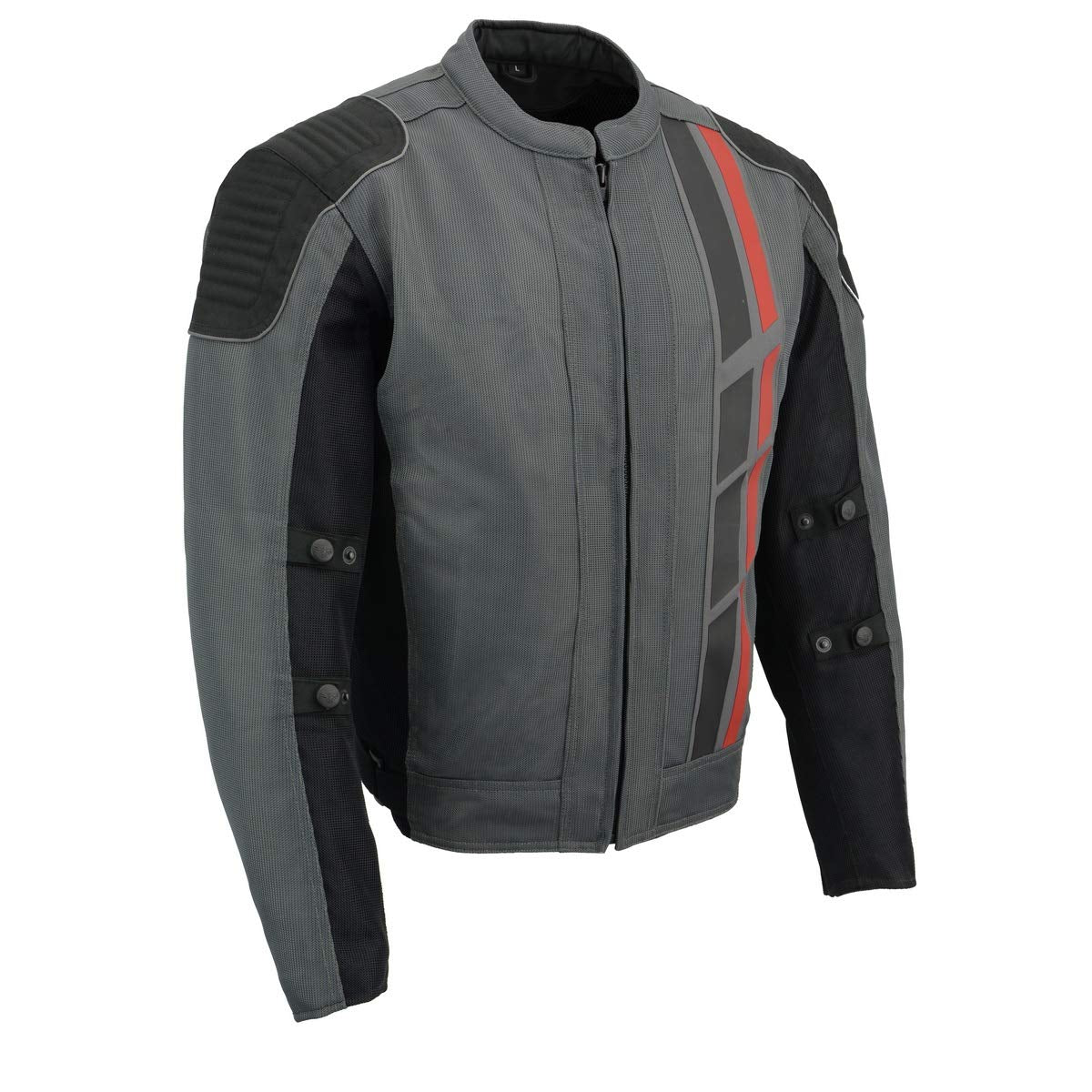 Milwaukee Leather Men’s CE Armored All-Season Motorcycle Jacket – Impact Protection Textile Racer Design - Large
