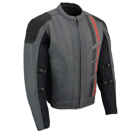 Milwaukee Leather Men’s CE Armored All-Season Motorcycle Jacket – Impact Protection Textile Racer Design - Large