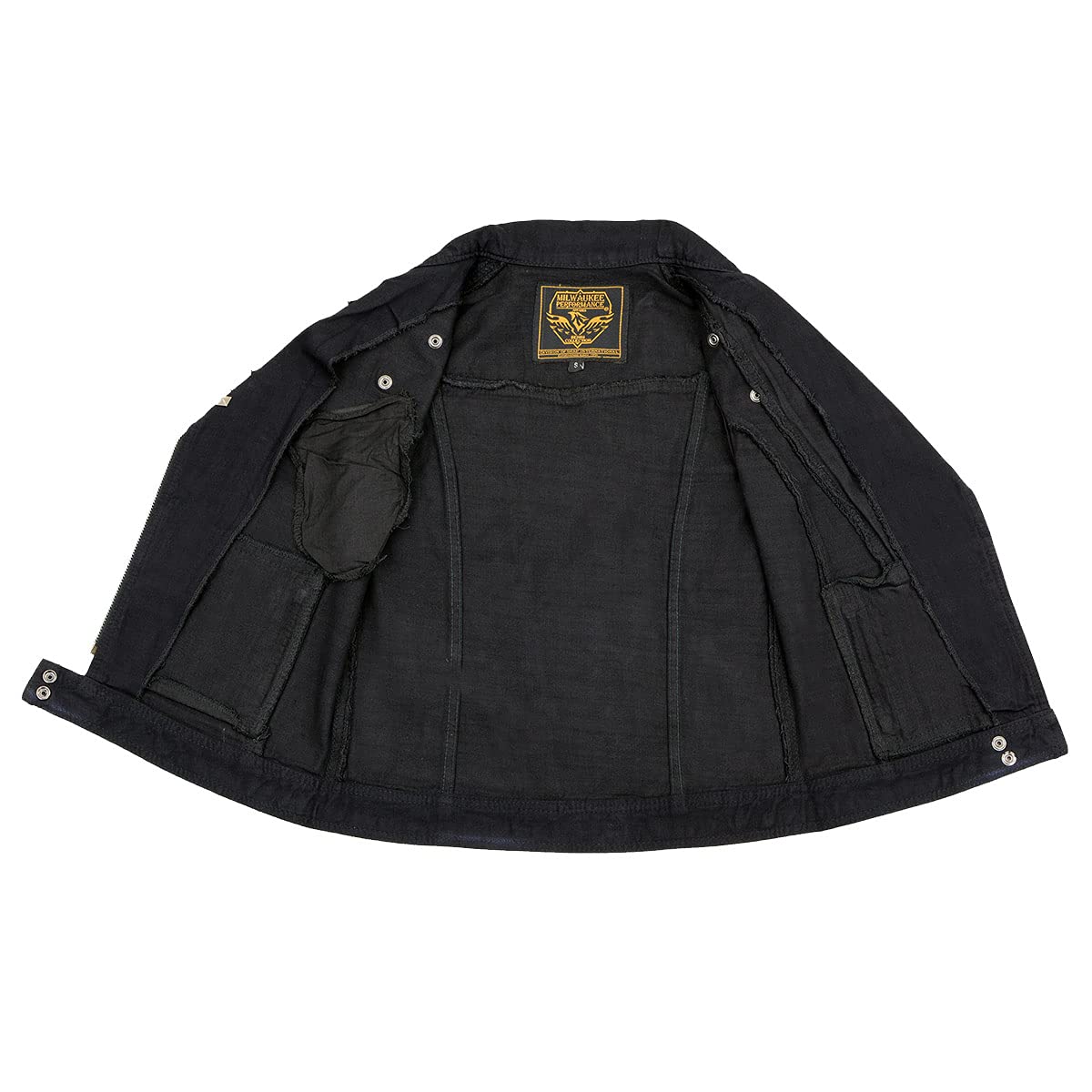 Milwaukee Leather MDL4030 Women's Black Denim Zipper Front Motorcycle Vest with Studded Spikes - Medium
