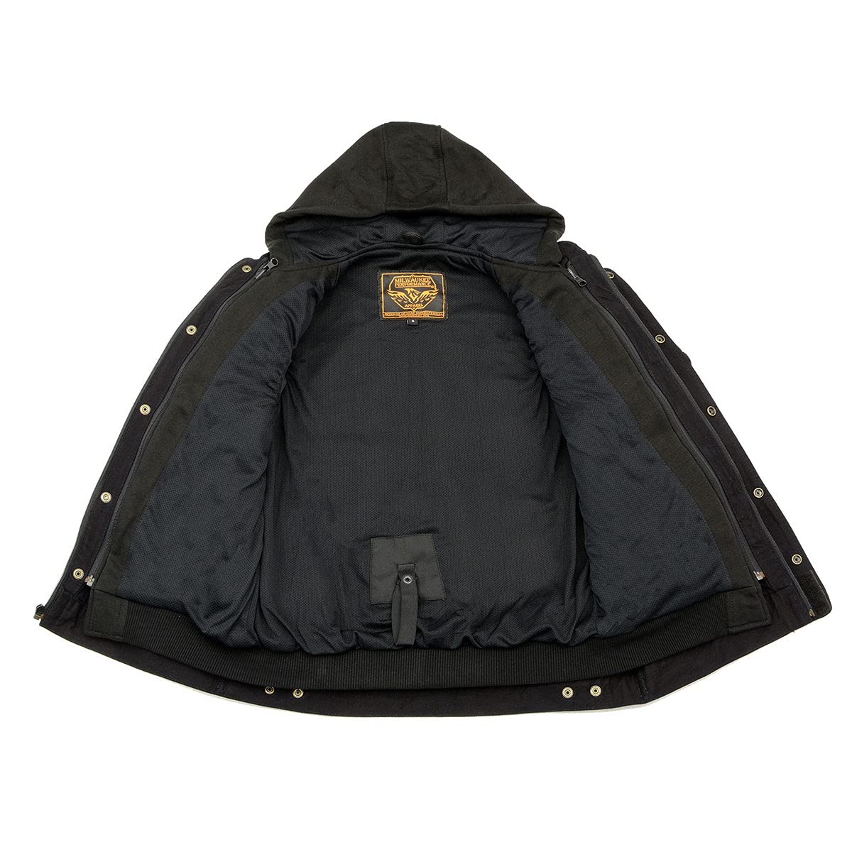 Milwaukee Leather MDM3020 Men's Black Denim '5-in-1' Club Style Vest with Removable Hoodie-MD