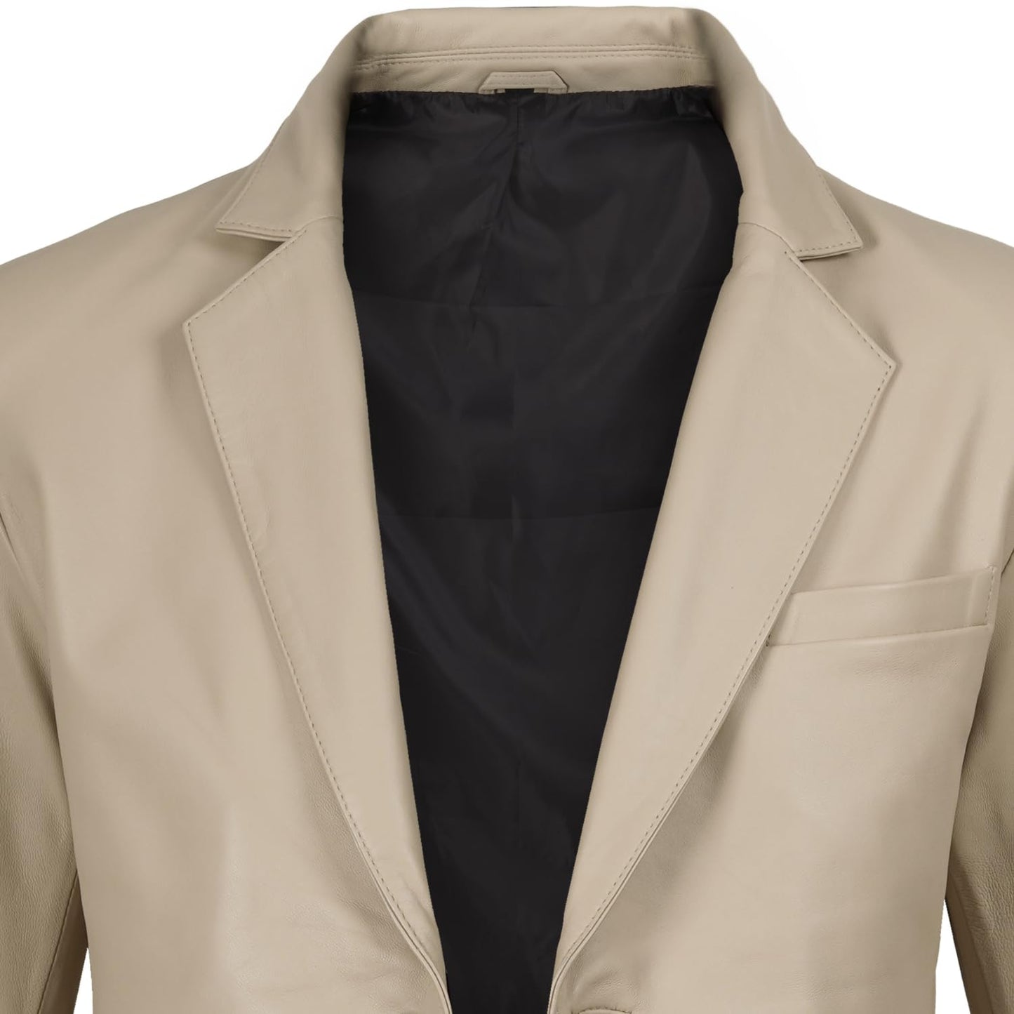 fjackets Lambskin Leather Jacket Classic Style Leather Blazer Mens - Leather Coat For Men, 2 Button Blazer Beige| [1123783], M