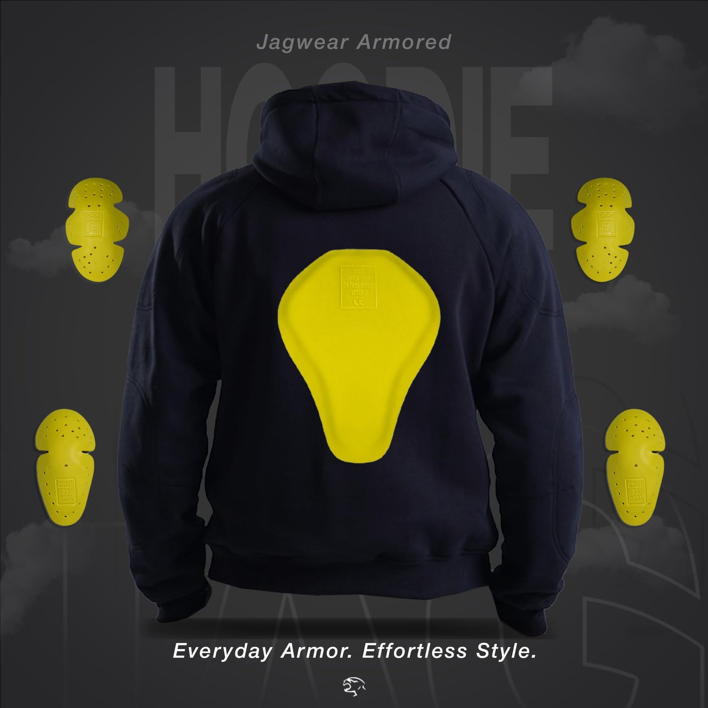 JAG Motorcycle Protective Hoodie with Partial Aramid Lining, Riding Jacket