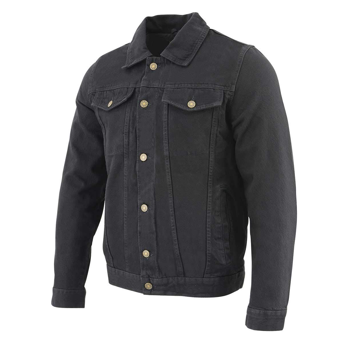 Milwaukee Leather Men's Classic Motorcycle Denim Jacket For All Weather and Riding - Large