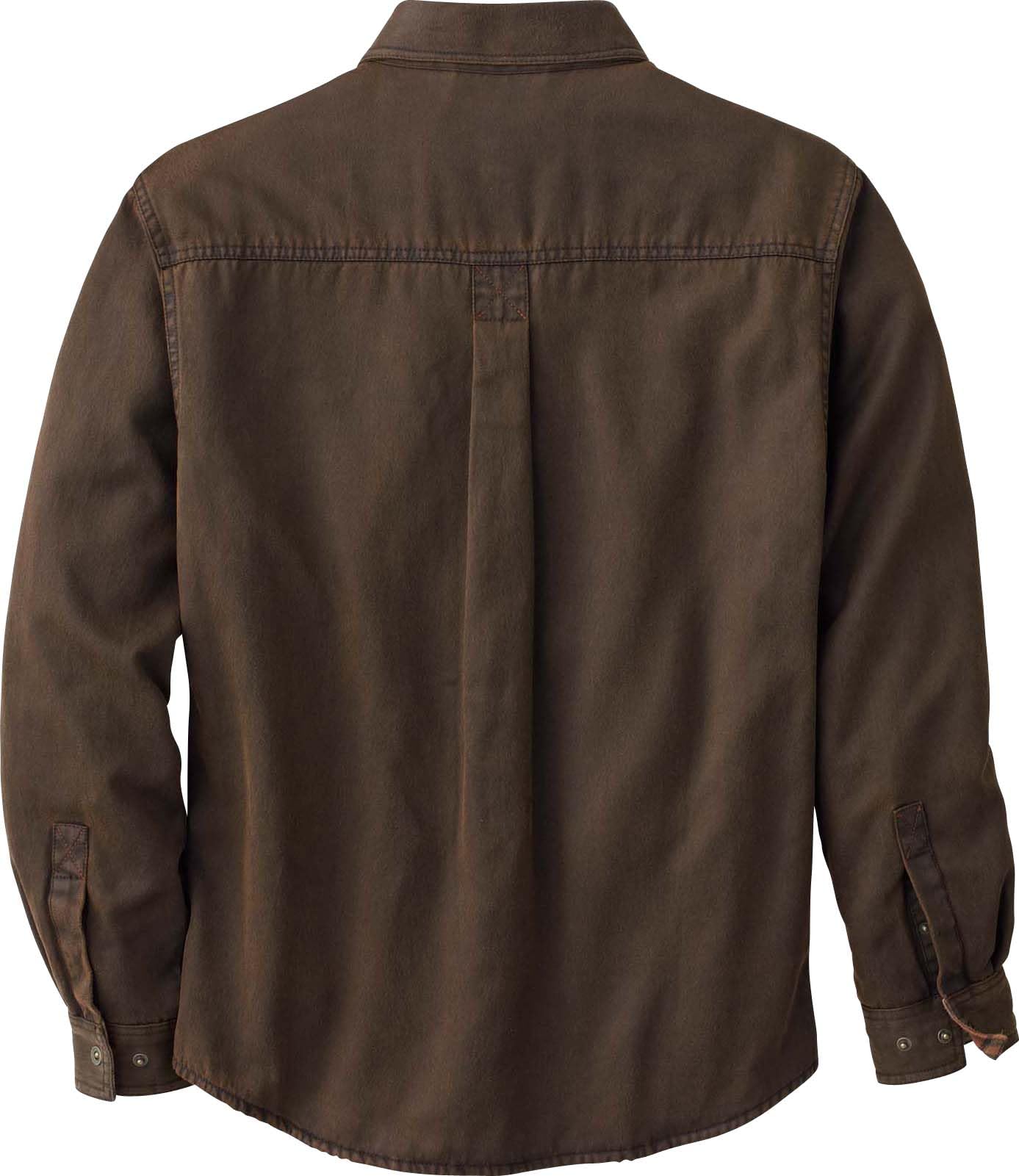 Mens Flannel Lined Waxed Cotton Shirt Jacket, Tobacco, 5X-Large