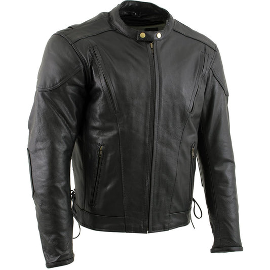 Milwaukee Leather Men's Racer Style Premium Leather Motorcycle Jackets - Medium