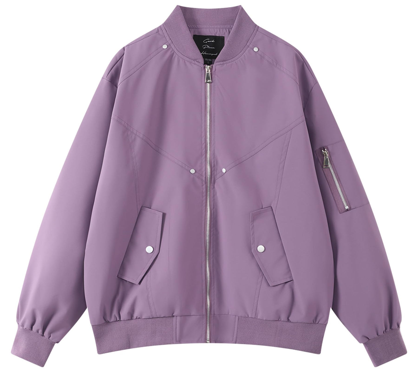 B.VEERA Men's Bomber Jacket Windbreak Jackets Rain Jacket Zip-up Lightweight Jacket Purple Extra Large
