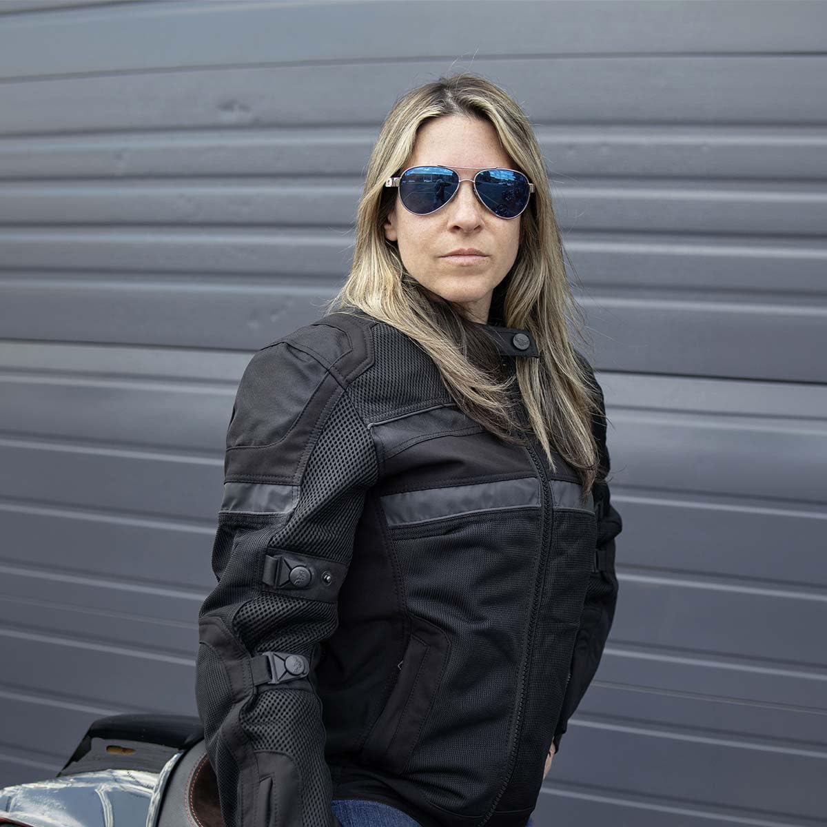 Milwaukee Leather MPL2775 Black Armored Textile Motorcycle Jacket for Women - All Season Jacket w/Removable Liner - Medium
