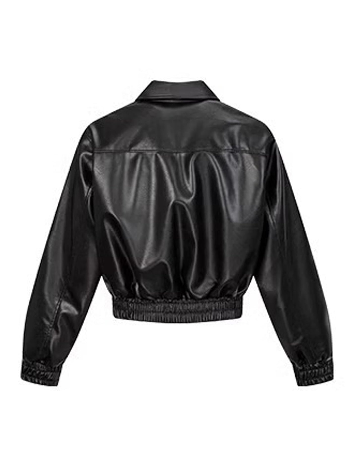 Aelfric Eden Womens Cropped Leather Jacket Y2k Faux Motorcycle Bomber Moto Biker Streetwear Jackets Coats