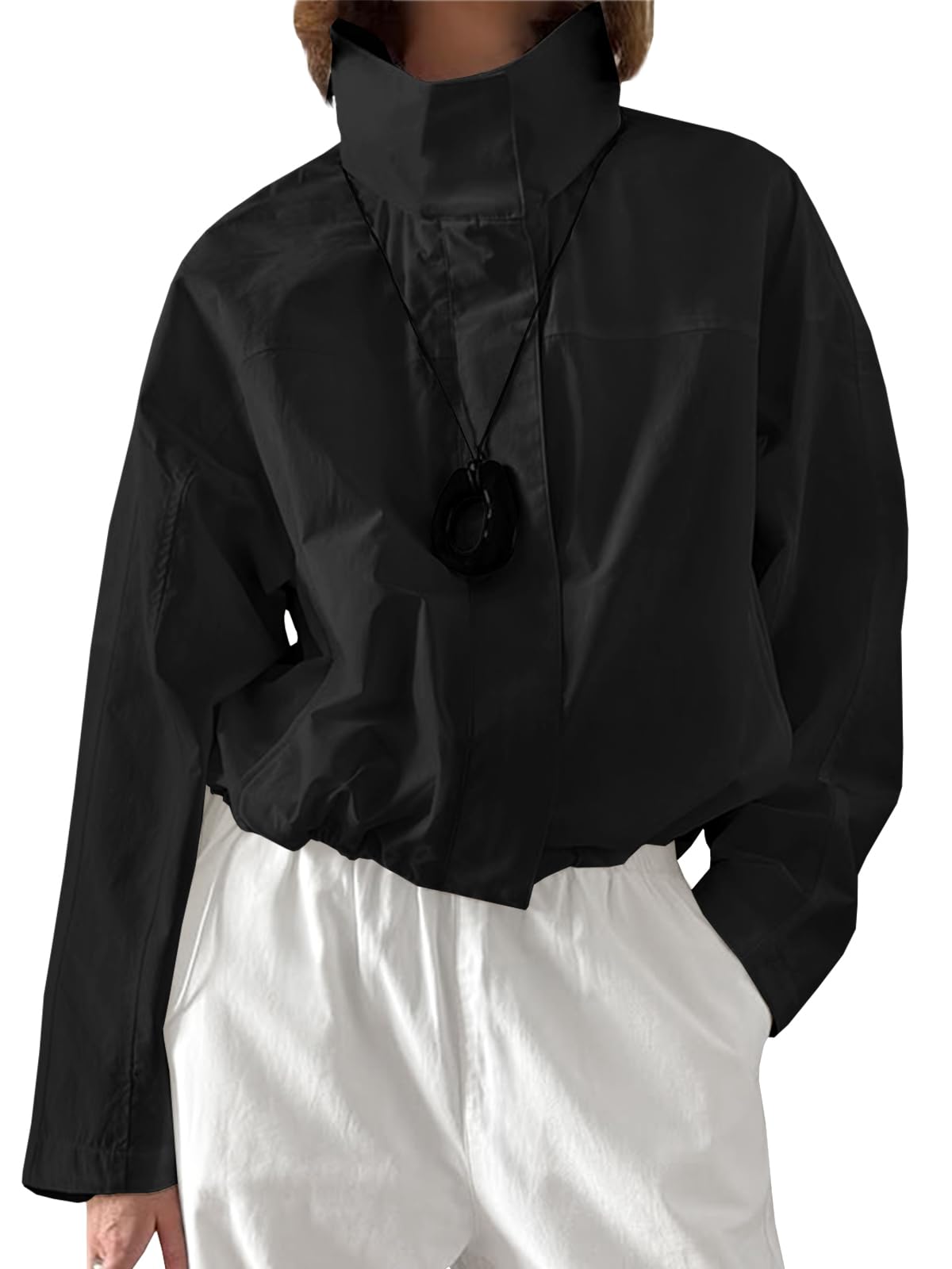 Yousify Womens Casual Lightweight Jackets Hooded Windbreaker Jacket