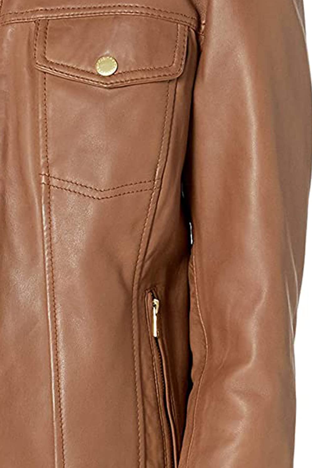 Fasigo Leather Jacket For Womens Royal Real Lambskin Black & Brown Denim Jacket Style Pick An Run (BROWN, LARGE)