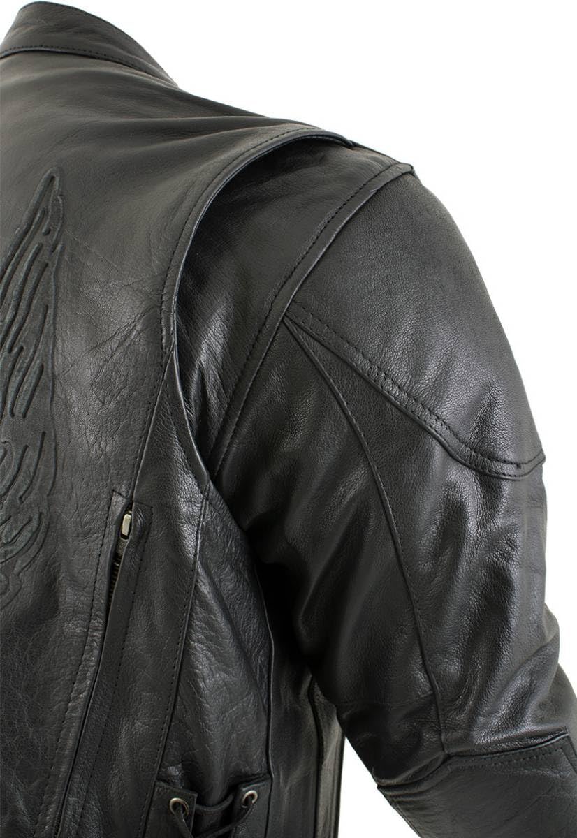 Milwaukee Leather Men's Racer Style Premium Leather Motorcycle Jackets - Medium