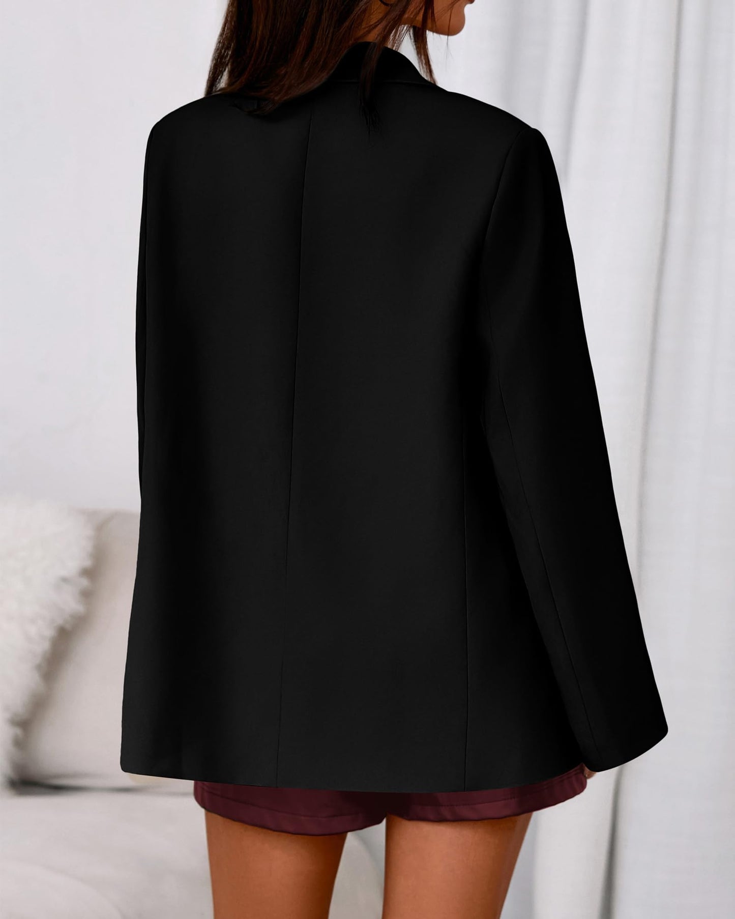 BTFBM Oversized Blazers for Women Business Casual,Black,XXL