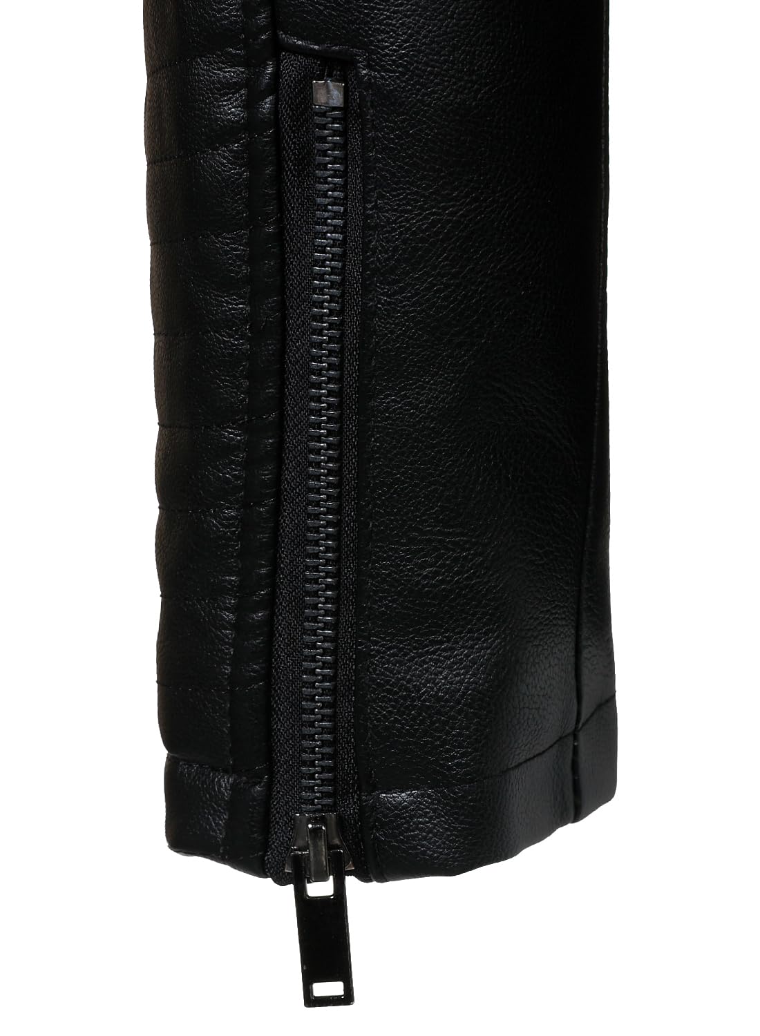 HOOD CREW Men’s Stand Collar Leather Jacket Motorcycle Jackets Faux Leather Biker Coats Lightweight Outwear Black XL