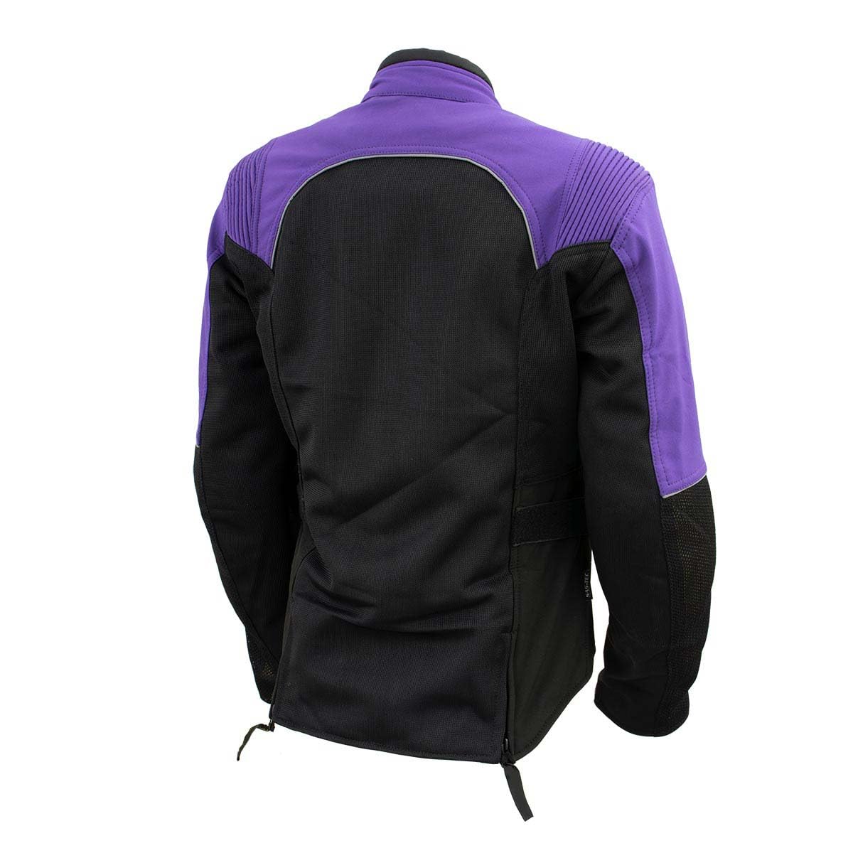 Milwaukee Leather Women's Be Cool Black/Purple Textile Motorcycle Jacket w/CE Armor - MPL22701 - XX-Large