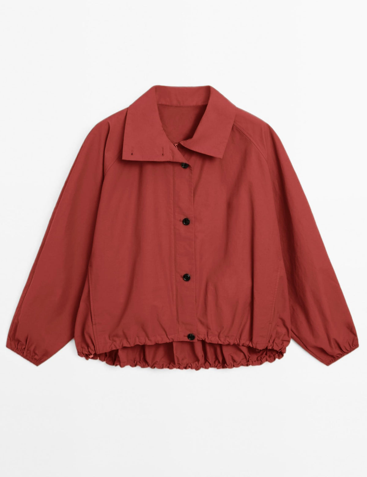 Daacee Women Funnel Neck Windbreaker Jacket Lightweight Bomber Jackets(0800-Red-L)