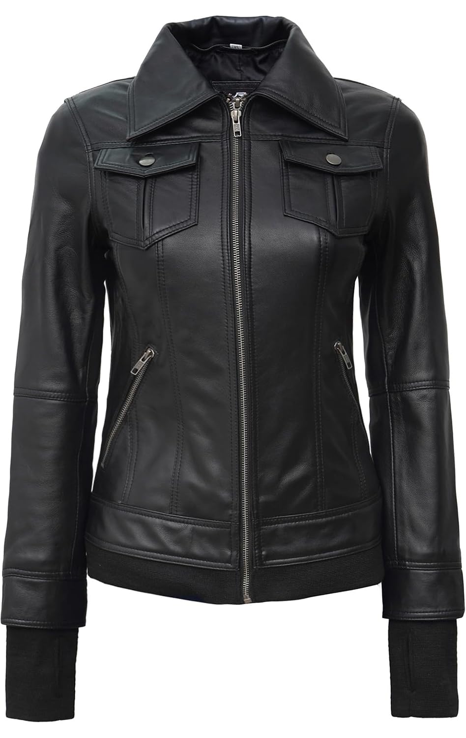 Blingsoul Hooded Leather Bomber Jacket For Women | [1309193] Betty - M