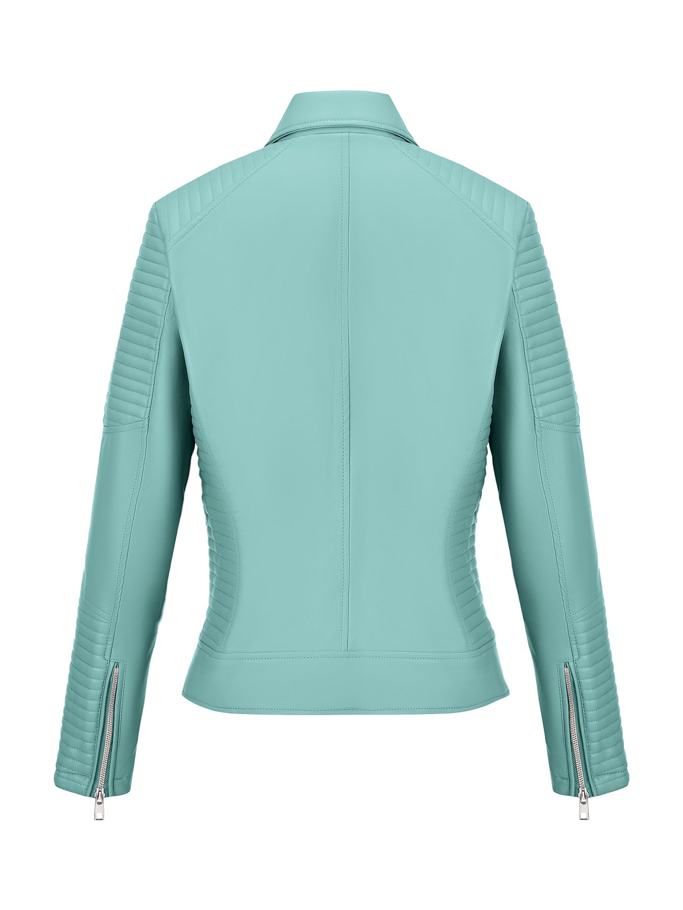 Pallivare Women's Faux Leather Motorcycle Cropped Coat Lapel Collar Jacket