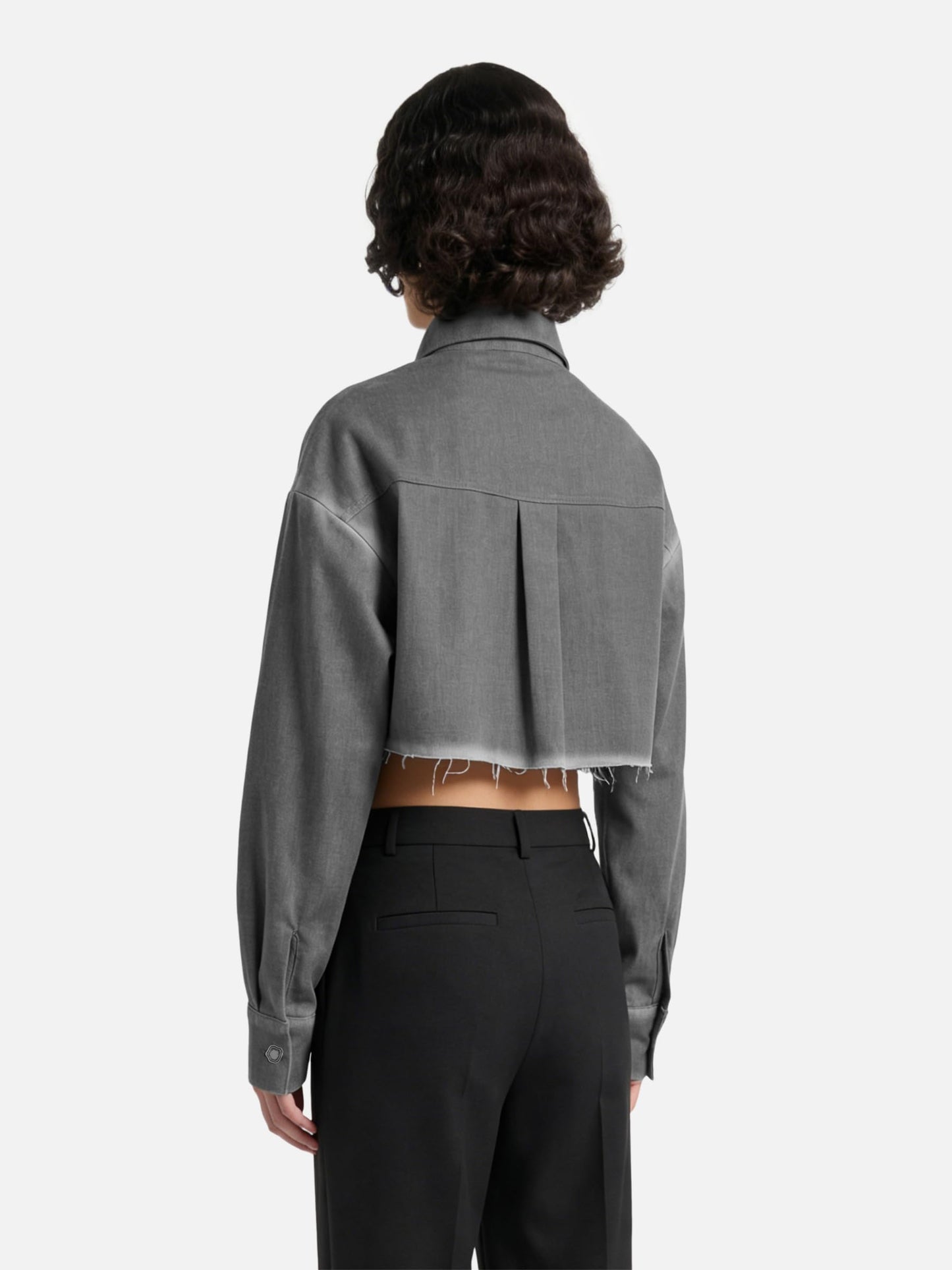 Aelfric Eden Denim Jacket for Women Cropped Jean Jacket Washed Grey Vintage Spring Jacket Denim Shirt for Men Women