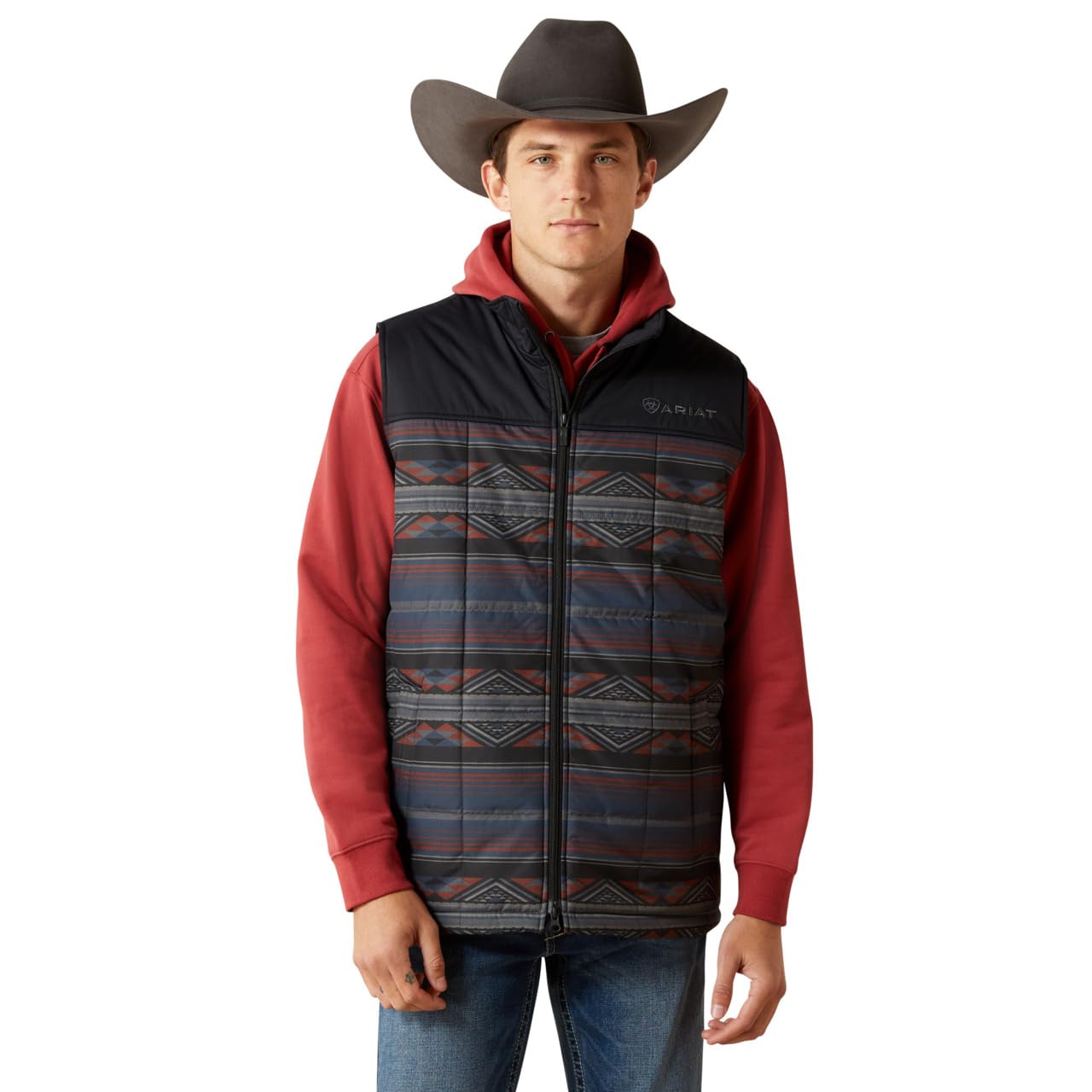 ARIAT Crius Insulated Vest, Southwestern/Rust, Large Tall