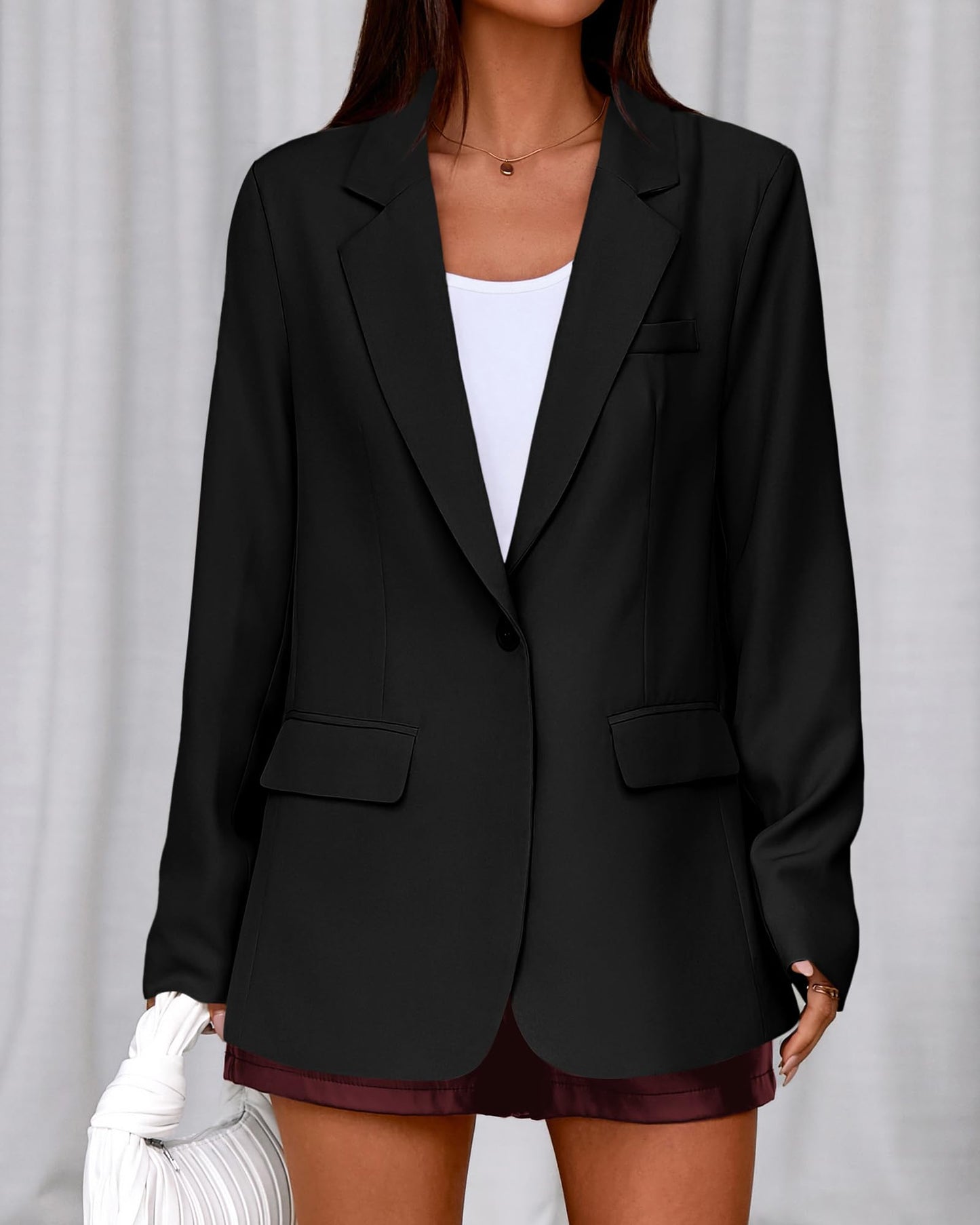 BTFBM Oversized Blazers for Women Business Casual,Black,XXL