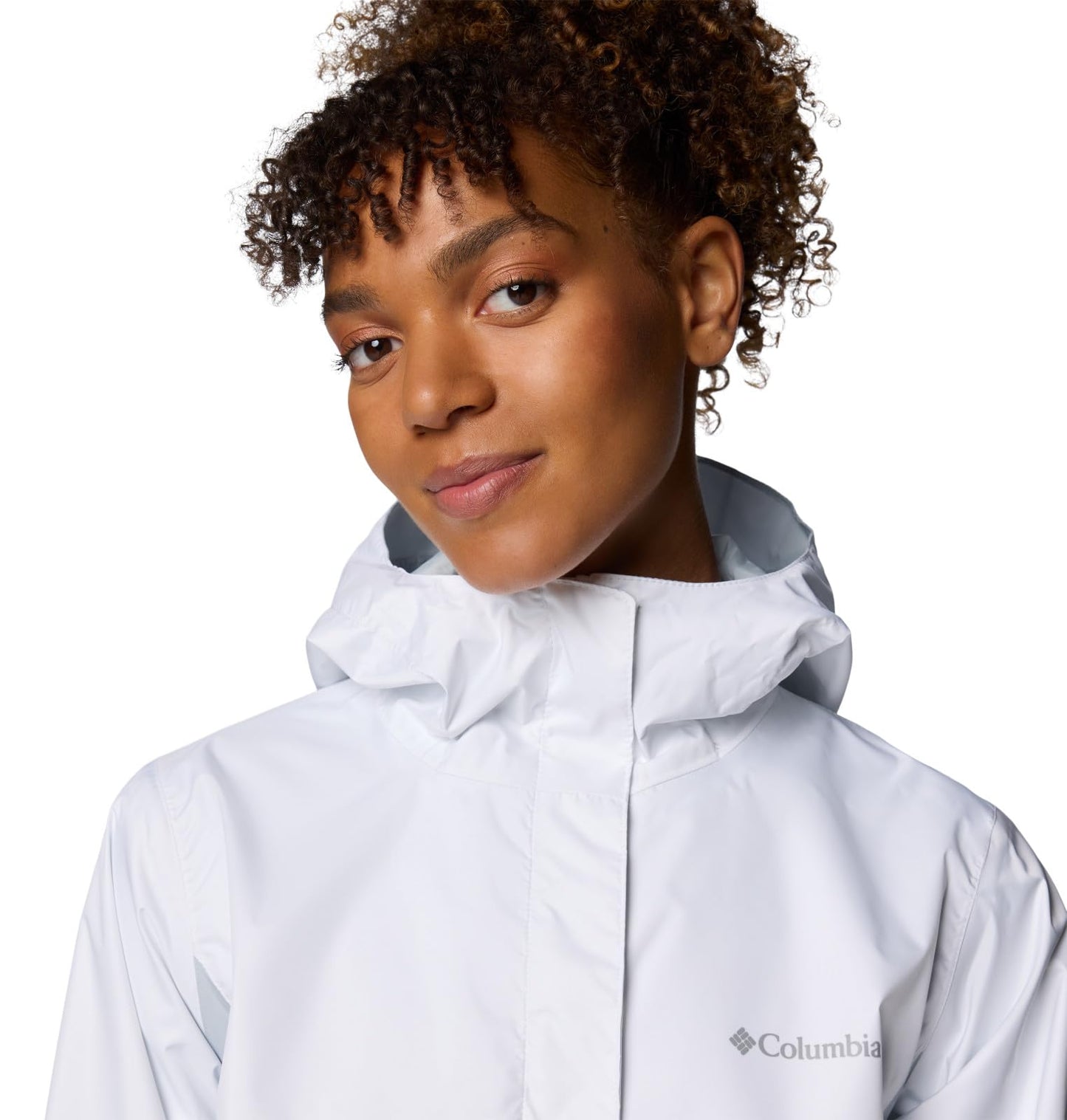 Columbia Womens Arcadia II Waterproof Rain Jacket, White/Cirrus Grey, Medium