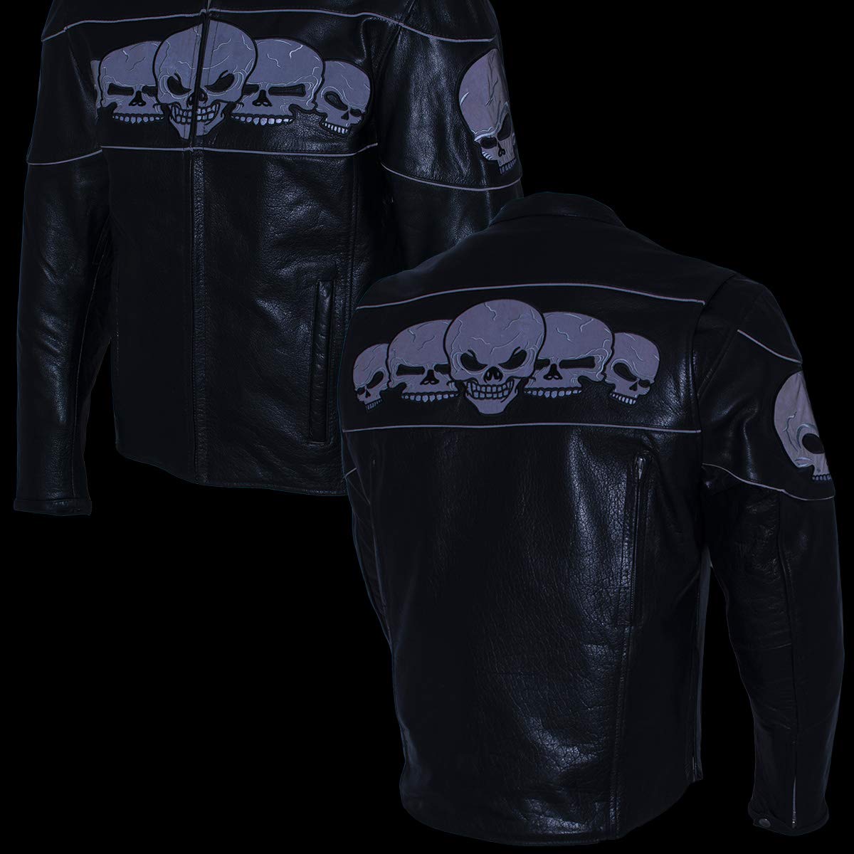 Milwaukee Leather Men's Racer Style Premium Leather Motorcycle Jackets - Medium