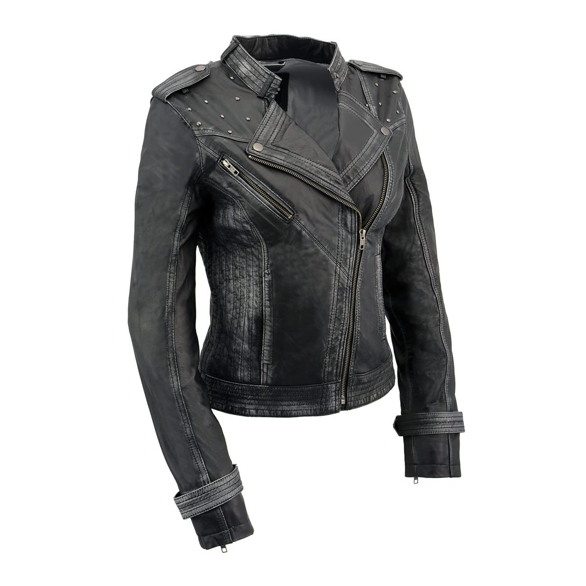 Milwaukee Leather Women's Premium Leather Biker Style Casual Fashion Coats-Jackets SFL - Large