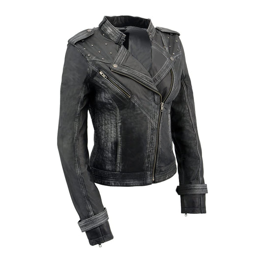 Milwaukee Leather Women's Premium Leather Biker Style Casual Fashion Coats-Jackets SFL - Large