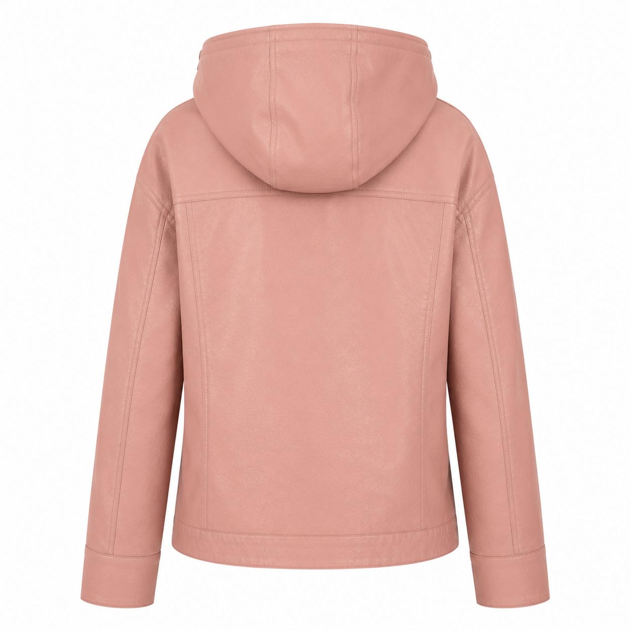 HOW DARE U Women's Faux Leather Jacket, Vegan PU with Removable Hood