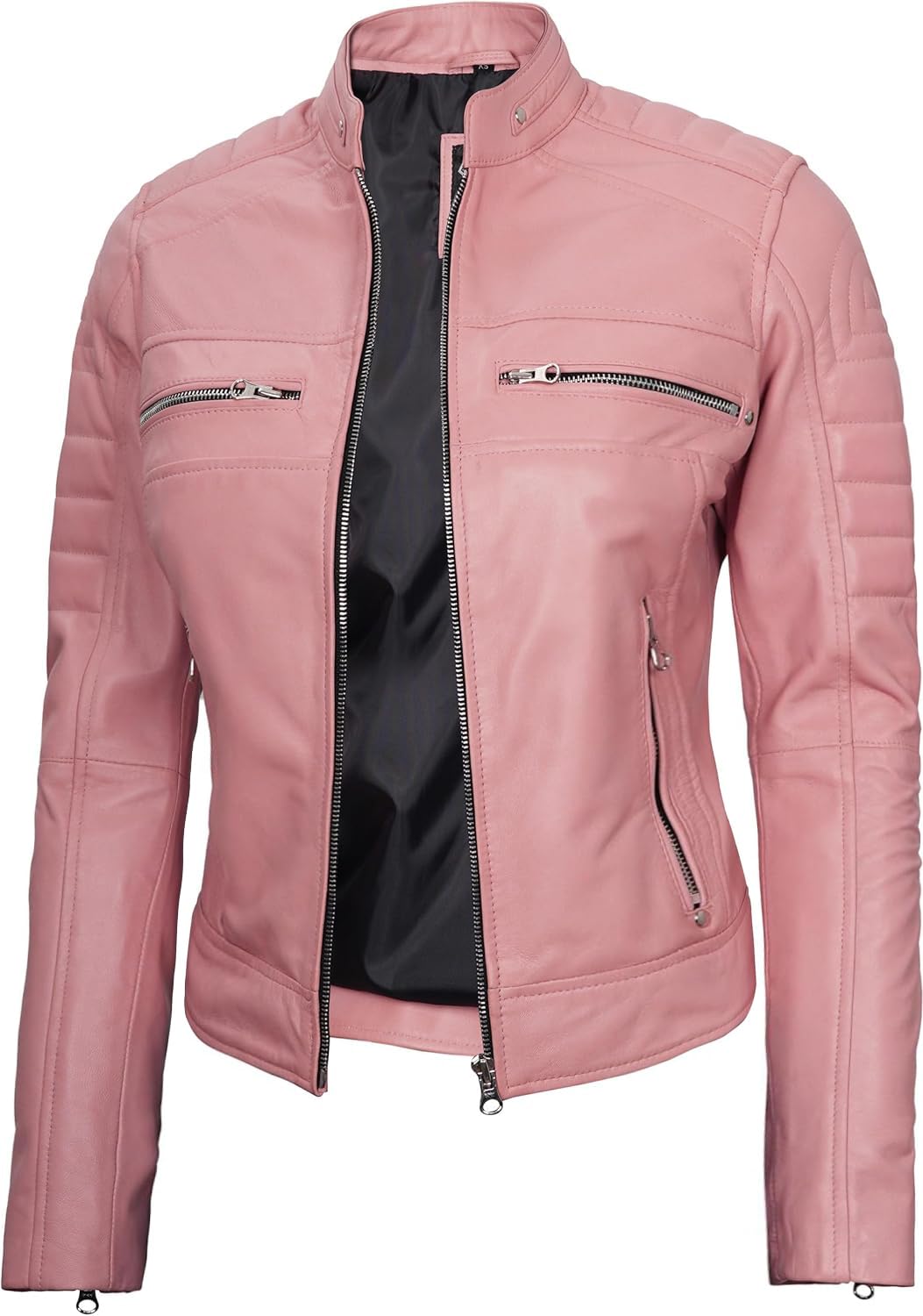 Decrum Disc Leather Jacket Women | [1323954] Cafe Rcr Pink L