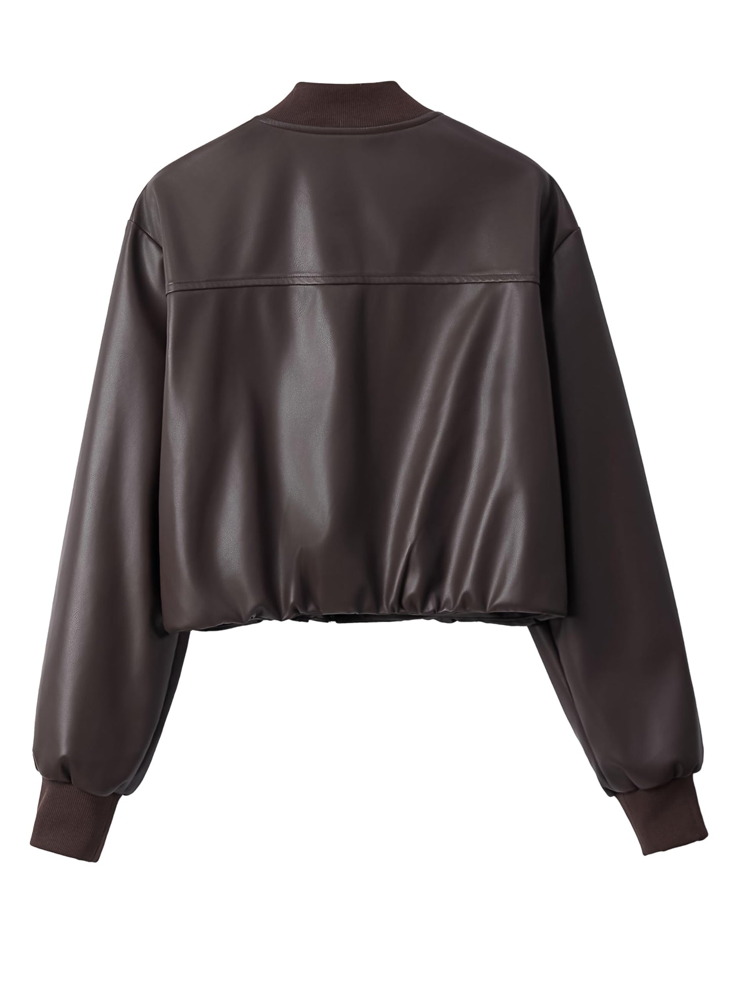 Eliacher Pu Leather Baseball Jacket Women Crop (US 4-6)