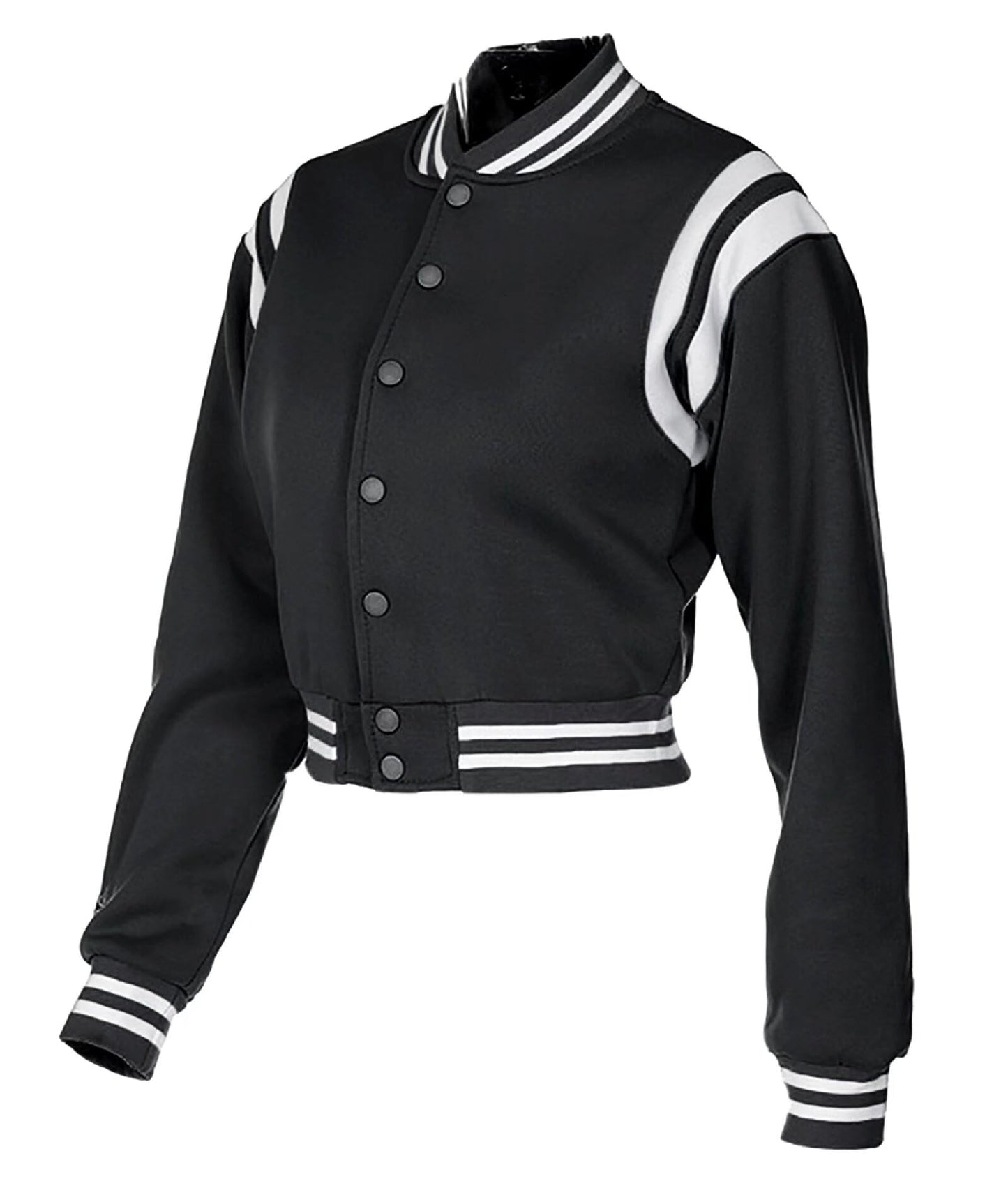 babyhealthy Women Cropped Varsity Jacket Retro Baseball Jacket Bomber Coat