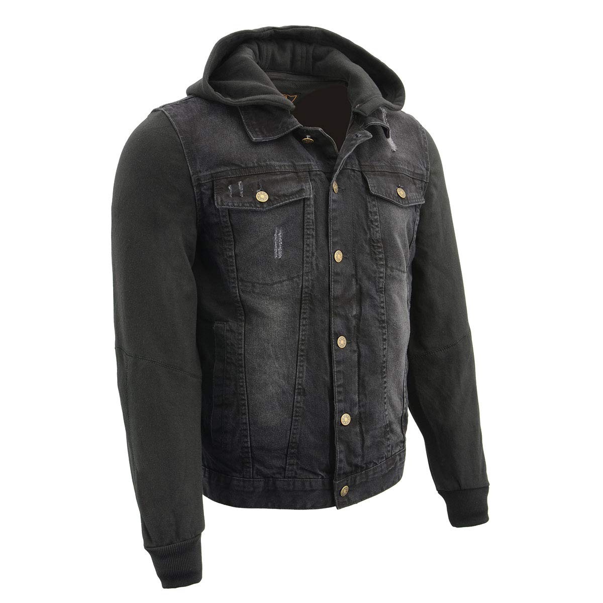 Milwaukee Leather Men's Classic Motorcycle Denim Jacket For All Weather and Riding - Large