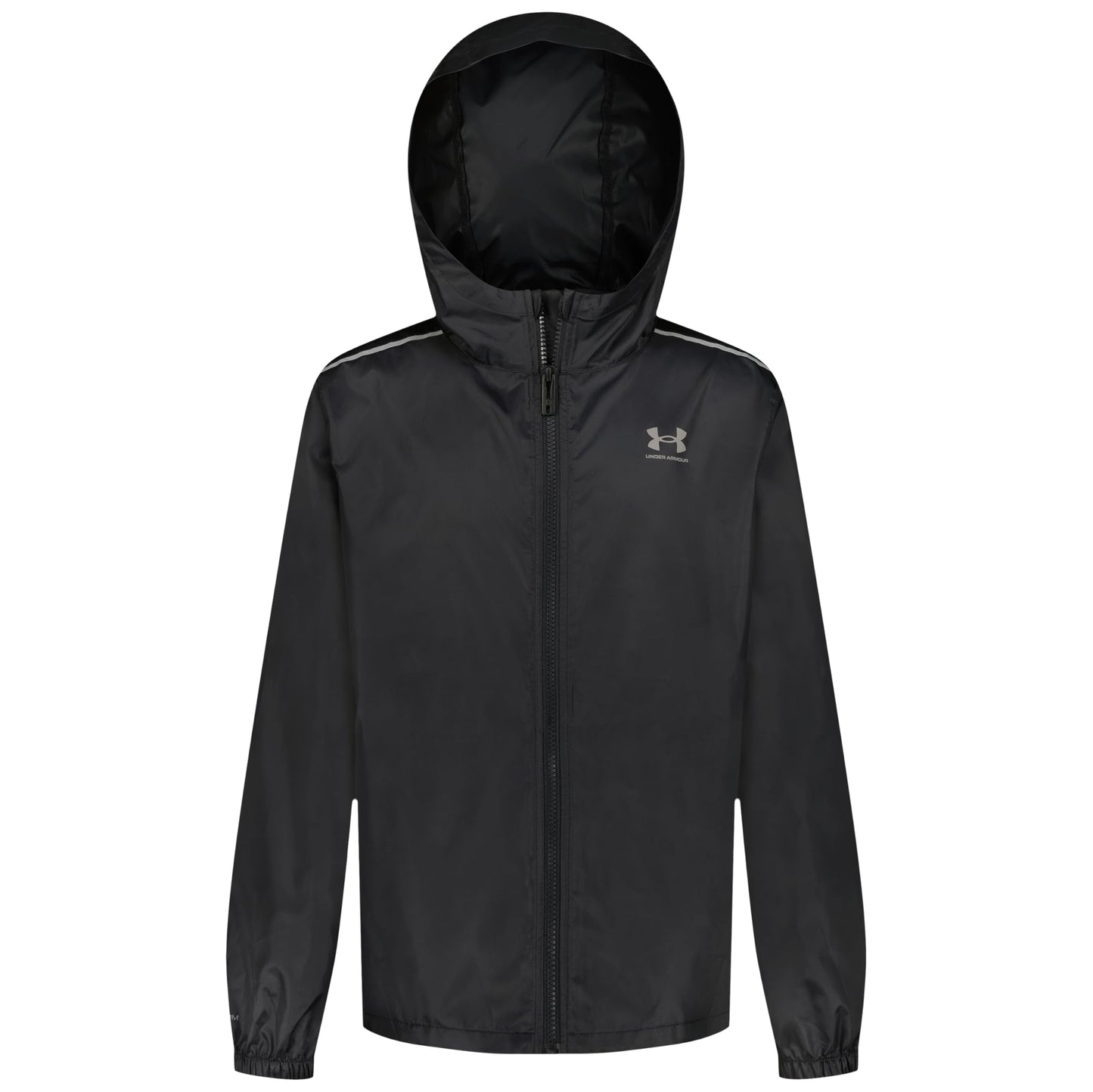Under Armour Boys' Manataug Hooded Windbreaker Jacket, Water Repellent & Windproof, Black Madeweather, YM
