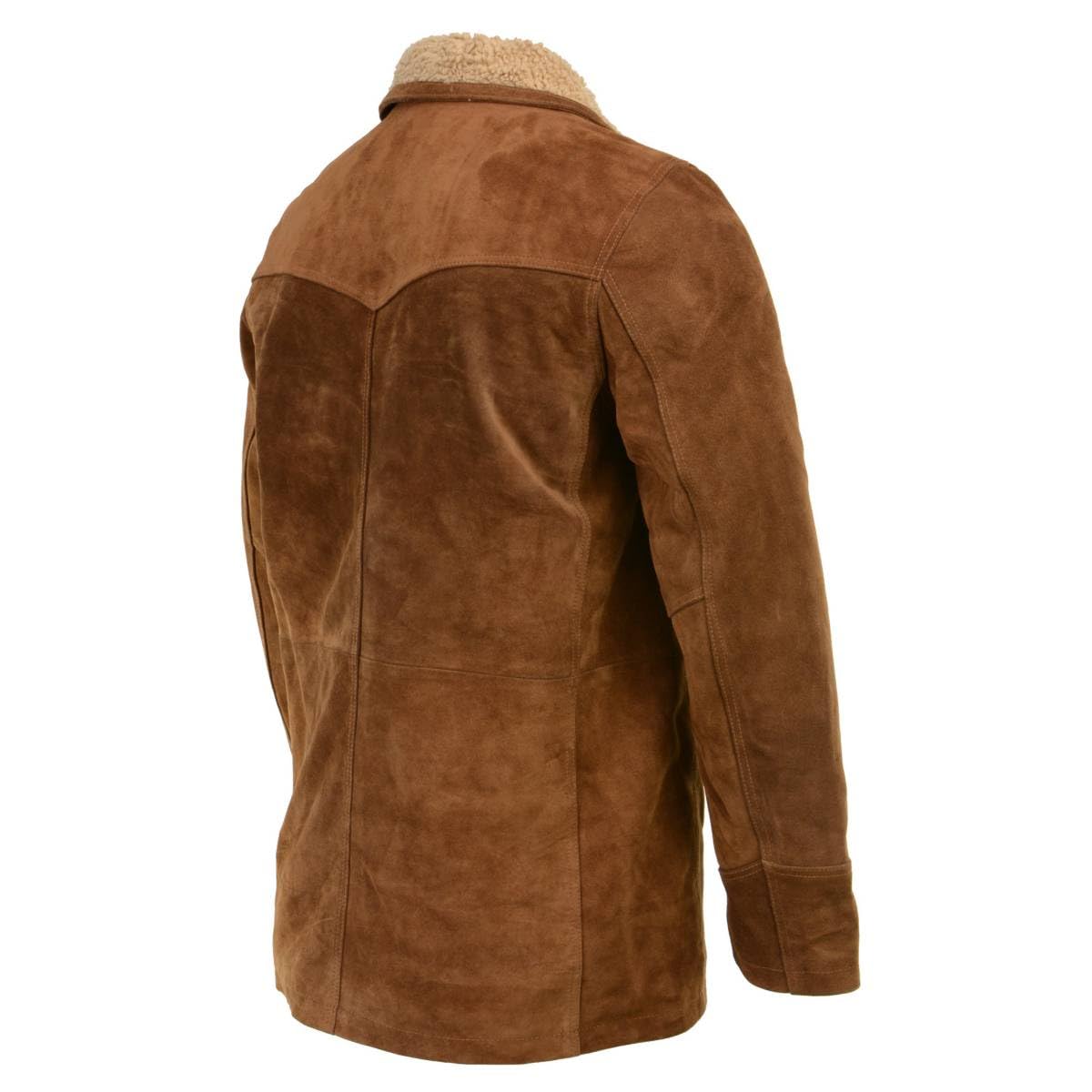 Milwaukee Leather Vintage SFM1819 Men's Western Style Long Brown Suede Leather Fashion Coat Jacket - Small