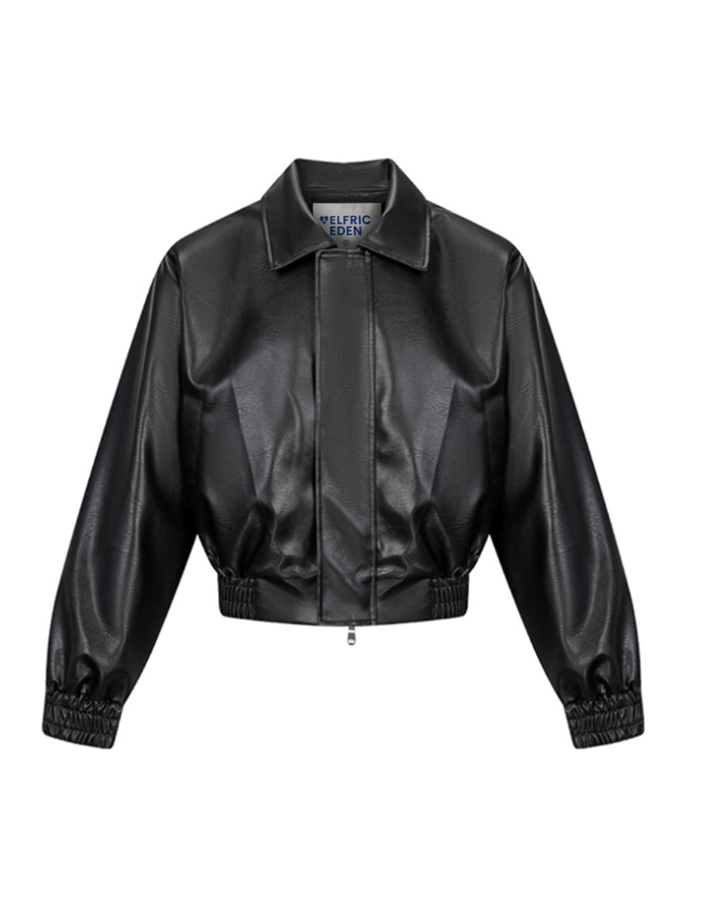 Aelfric Eden Womens Cropped Leather Jacket Y2k Faux Motorcycle Bomber Moto Biker Streetwear Jackets Coats