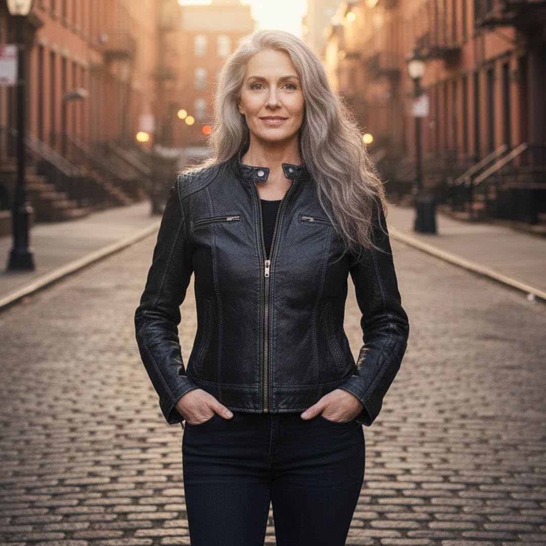Milwaukee Leather SFL2830 Women's Black Sheepskin Scuba Style Fashion Leather Jacket - X-Large