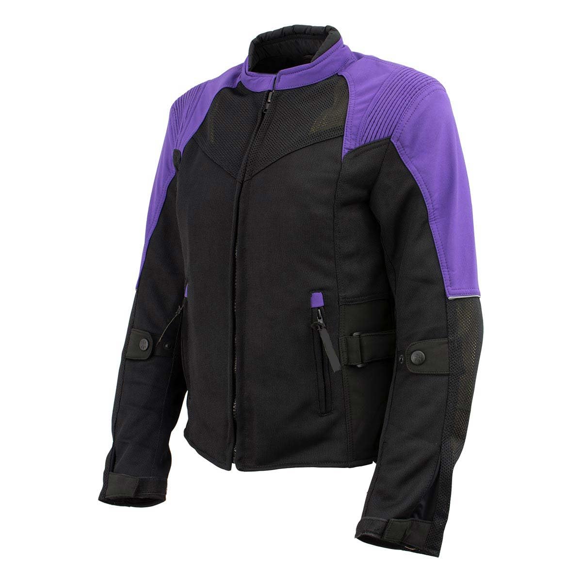 Milwaukee Leather Women's Be Cool Black/Purple Textile Motorcycle Jacket w/CE Armor - MPL22701 - XX-Large
