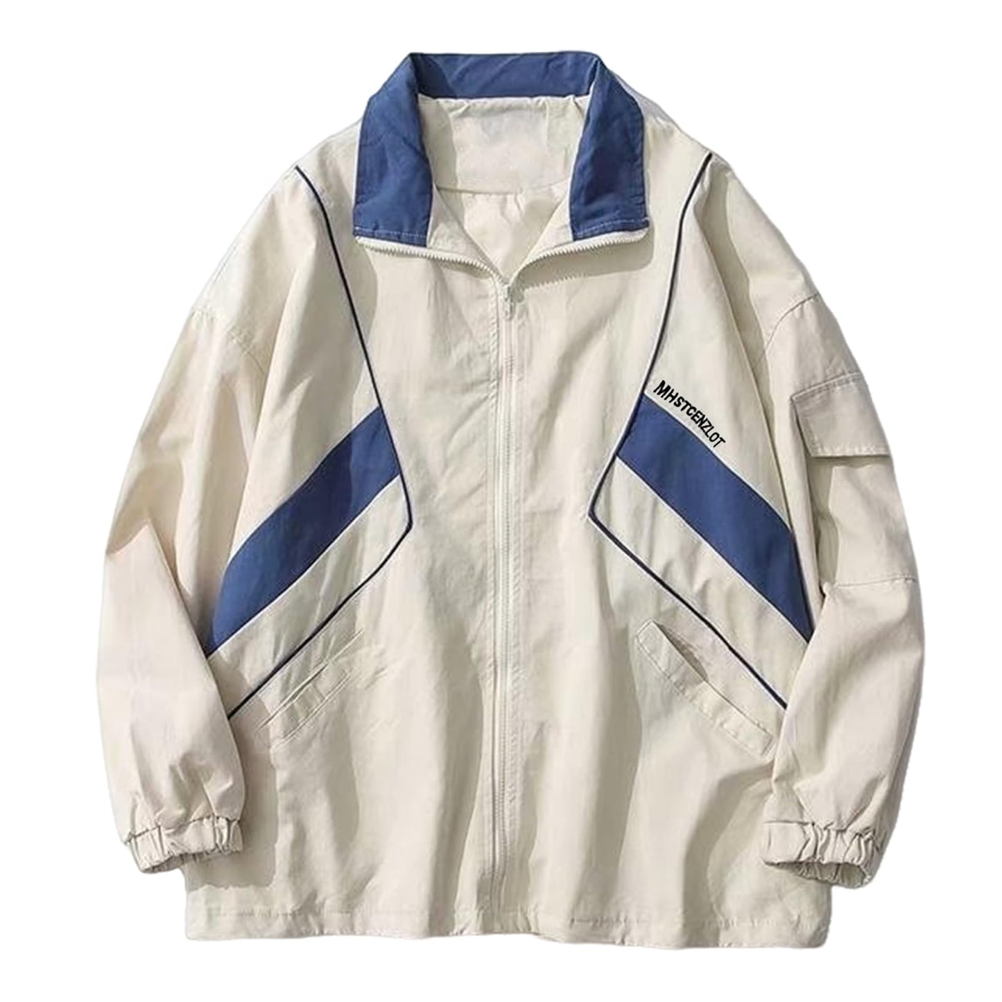Wyeysyt Women Windbreaker Jacket Y2k Varsity Oversized Jacket(02White-L)