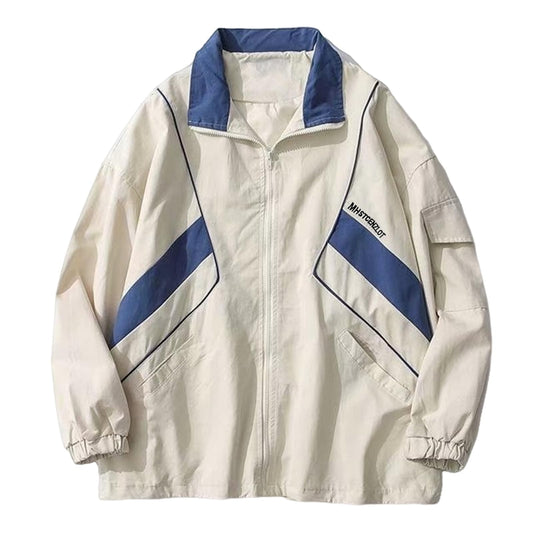 Wyeysyt Women Windbreaker Jacket Y2k Varsity Oversized Jacket(02White-L)