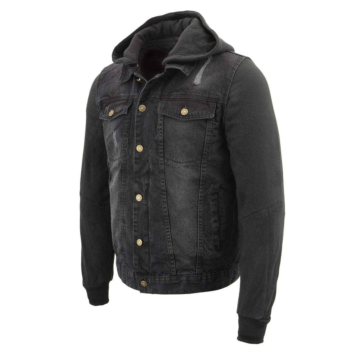 Milwaukee Leather Men's Classic Motorcycle Denim Jacket For All Weather and Riding - Large