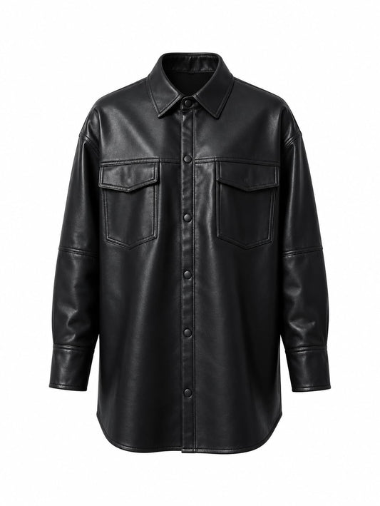 Bellivera Women's Oversized Faux Leather Bomber Moto Jacket BlackD XL