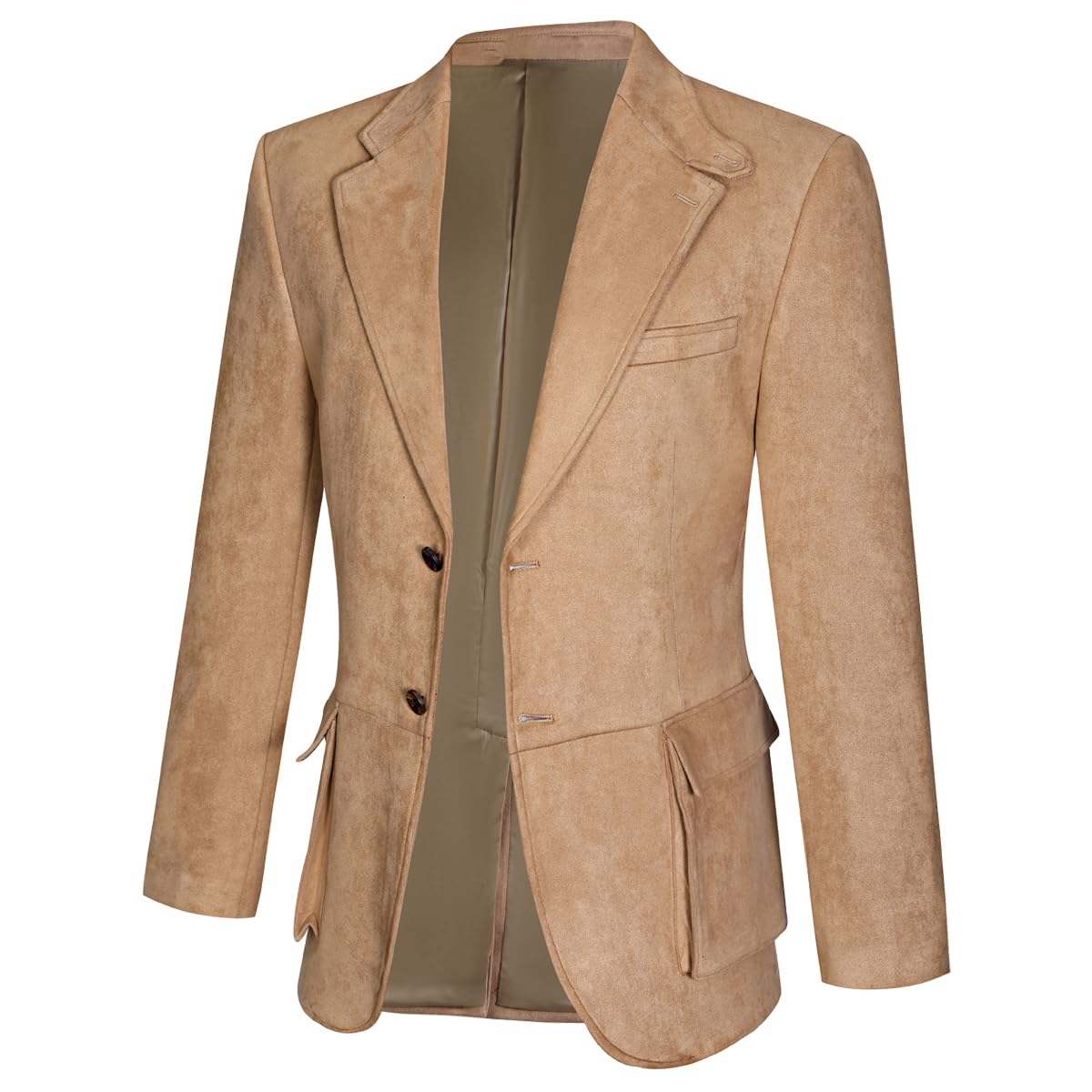 Brown Blazer for Men Casual Suede Jacket for Mens Winter Sport Coat XL