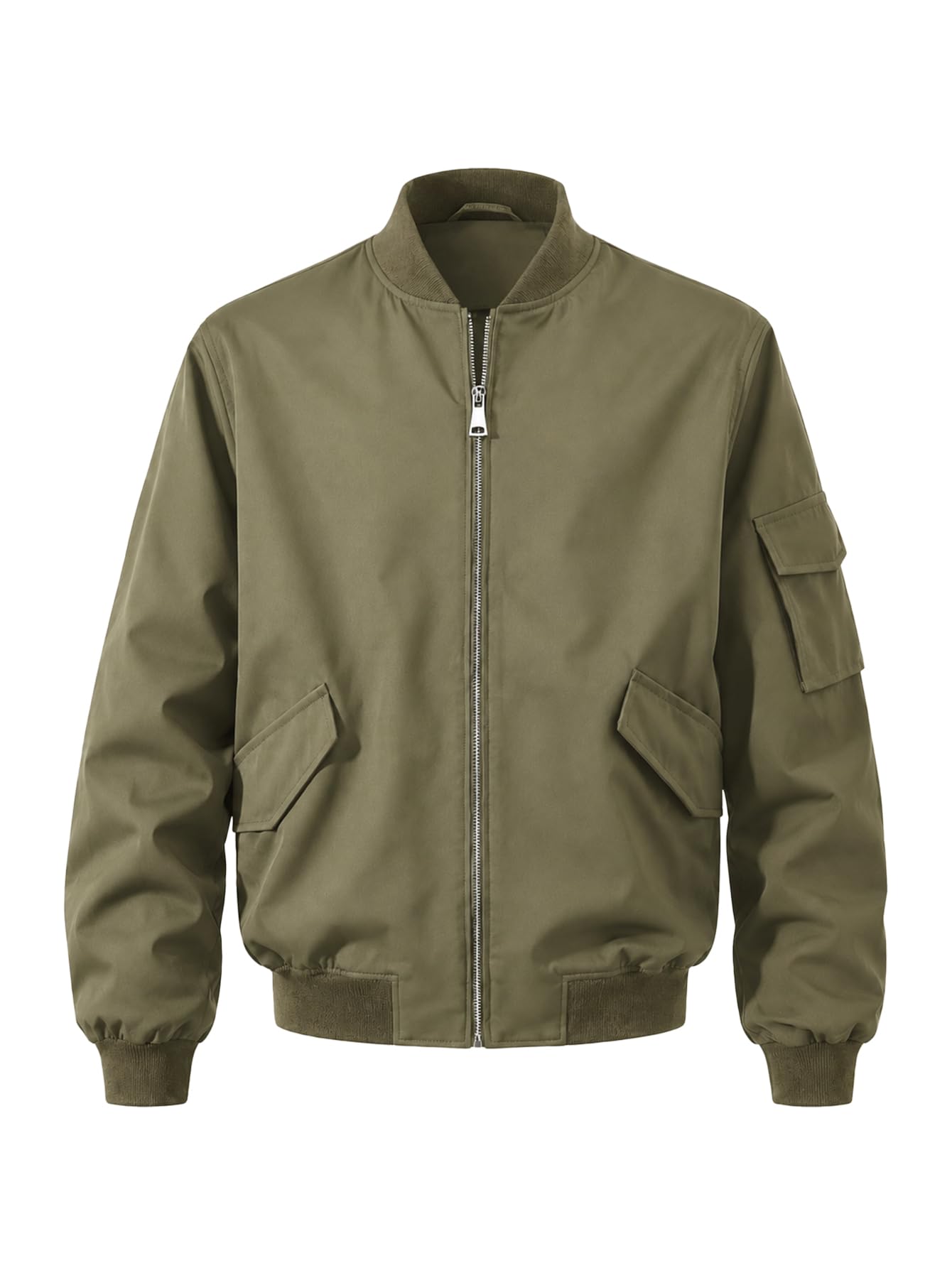 Bellivera Men's Casual Relaxed Fit Windproof Bomber Jacket Green XL