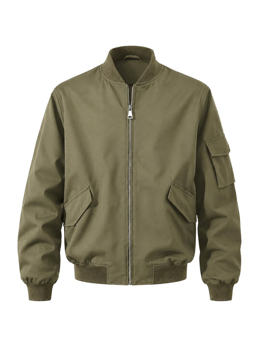 Bellivera Men's Casual Relaxed Fit Windproof Bomber Jacket Green XL
