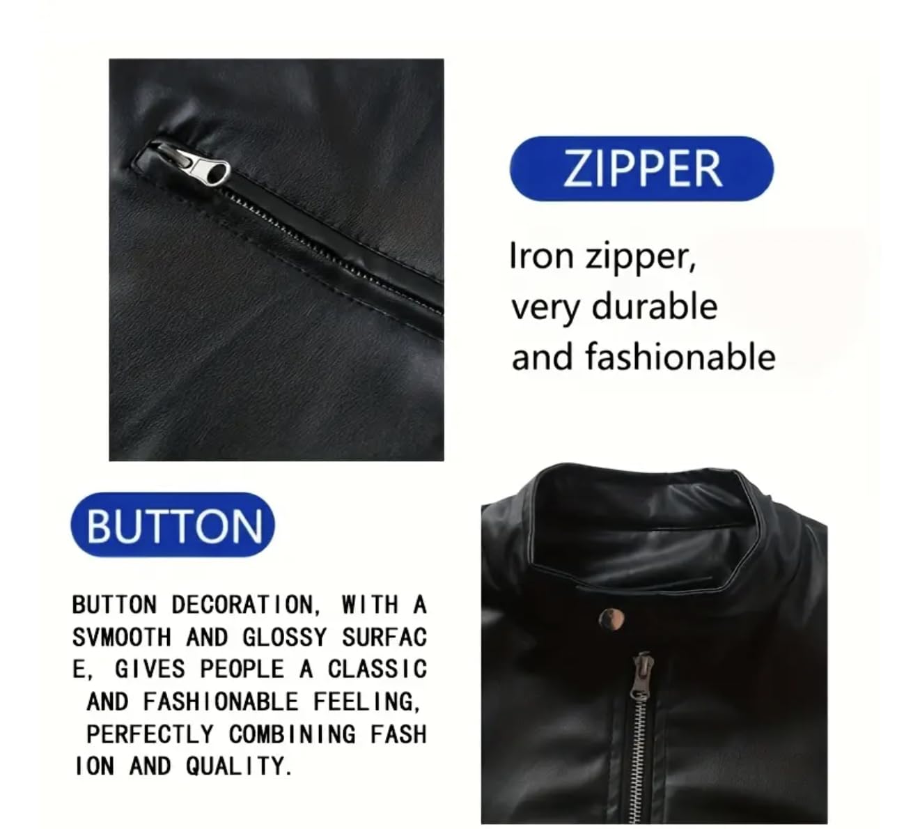 Men’s Leather Jacket Classic Biker Style Motorcycle Coat Fit Fashion Outerwear for Casual, Travel & Work Lightweight Fall & Winter Jackets for Men (US, Alpha, XX-Large, Regular, Regular, Black)