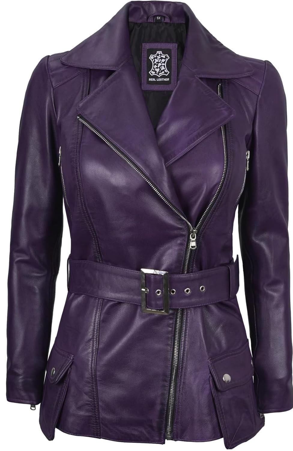 Decrum Womens Motorcycle Jacket - Winter Jacket Purple jacket women | [1326802] Victoria Purple S