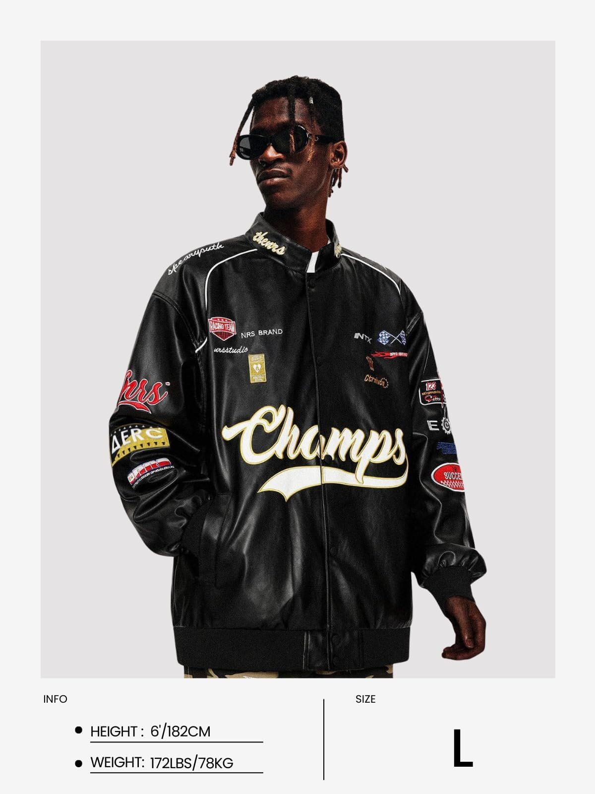 Aelfric Eden Faux Leather Jacket Oversized Racing Motorcycle Jackets Moto Coats Unisex Trendy Streetwear Jacket