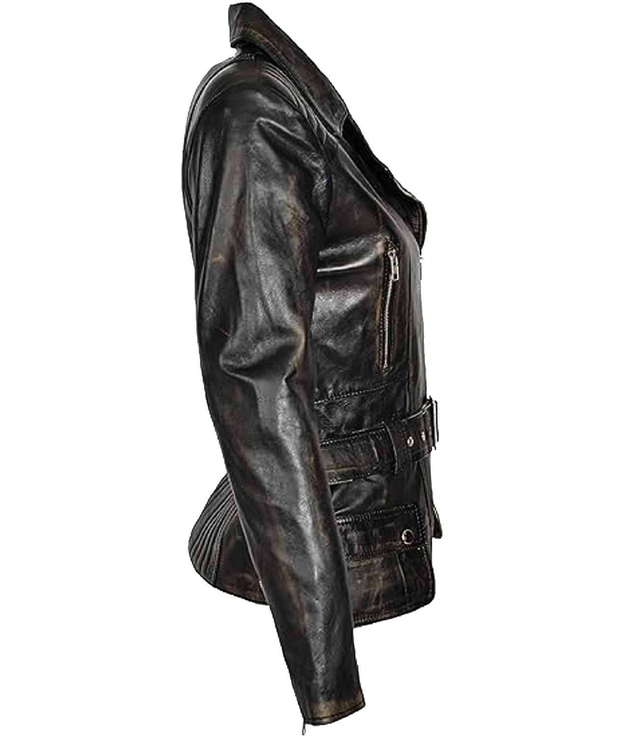 Crafter Womens Genuine Lambskin Leather Jacket | Classic rider leather jacket | Black Leather Jacket Women | Womens Leather Jacket