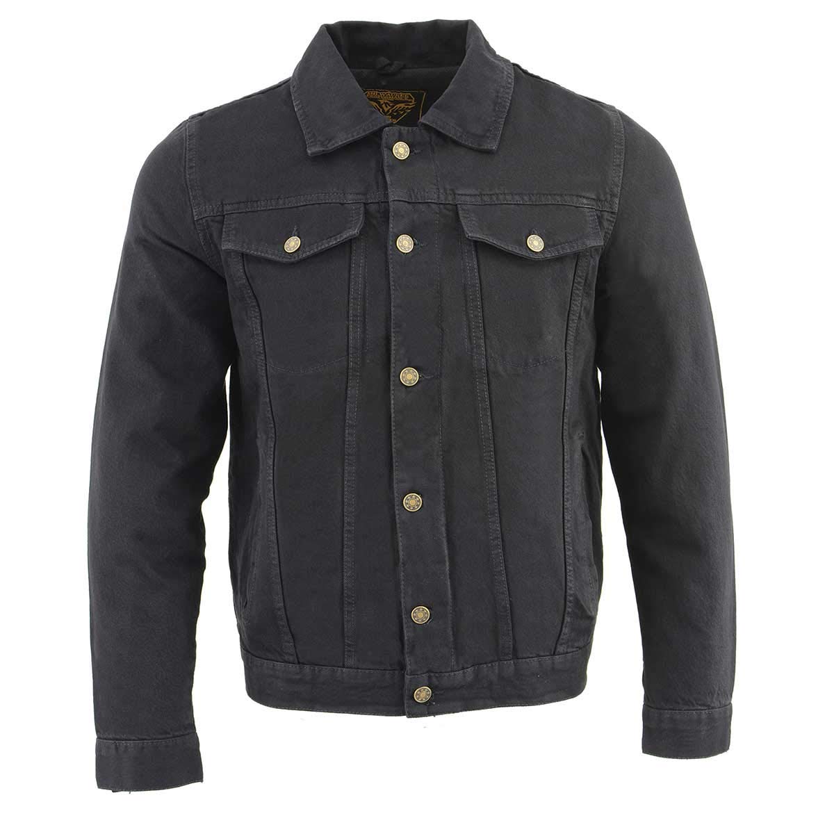 Milwaukee Leather Men's Classic Motorcycle Denim Jacket For All Weather and Riding - Large